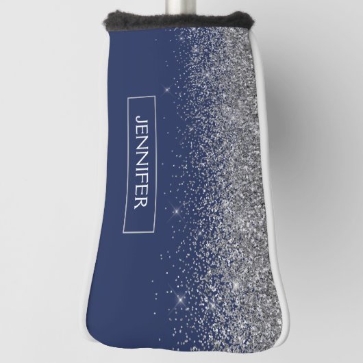 Couvre-club De Golf Parties scintillant bleue Silver Navy Girl Monogra (Tourné à 90°)