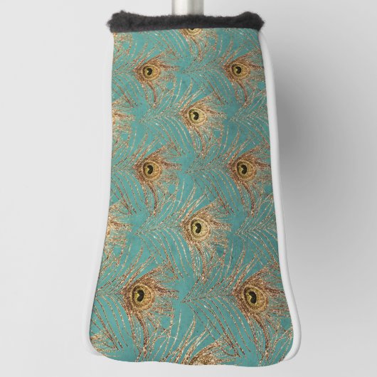 Couvre-club De Golf Parties scintillant Peacock Feathers Motif (Tourné à 90°)
