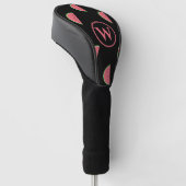 Couvre-club De Golf Pâtes de pastèque Motif Monogramme rose noir (Incliné)