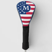 Couvre-club De Golf Patriotique Personnalisé Monogramme drapeau améric (Devant)