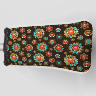 Couvre-club De Golf Pattern de Ethnic Brooches Seamless