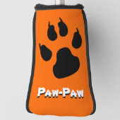 Couvre-club De Golf Paw noir et orange (Tourné à 90°)