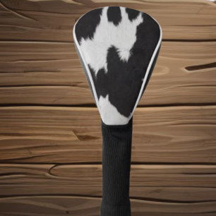 Couvre-club De Golf peau de vache noir blanc