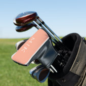 Couvre-club De Golf Pêche et blanc | Monogramme moderne (In Situ)