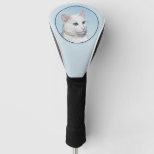 Couvre-club De Golf Peinture de chat blanc - Cute Original Cat Art