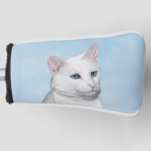 Couvre-club De Golf Peinture de chat blanc - Cute Original Cat Art