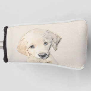 Couvre-club De Golf Peinture de chiot d'or Retriever - Art de chien or