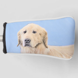 Couvre-club De Golf Peinture de Golden Retriever - Beau art original d