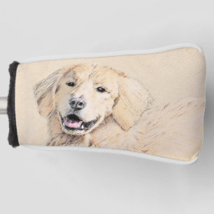 Couvre-club De Golf Peinture de Golden Retriever - Beau art original d