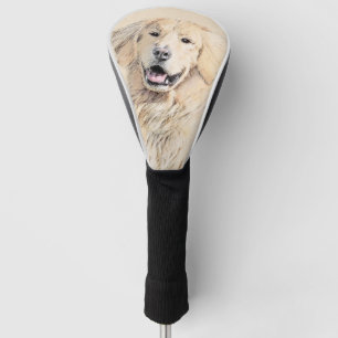 Couvre-club De Golf Peinture de Golden Retriever - Beau art original d