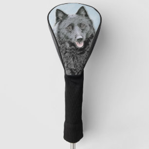 Couvre-club De Golf Peinture de Schipperke - art original mignon de