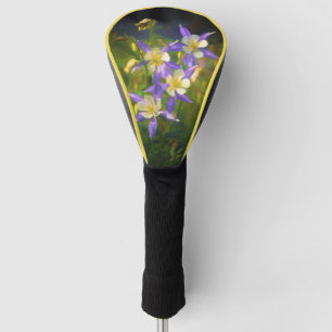 Couvre-club De Golf Peinture du Colorado Columbine bleu - art original