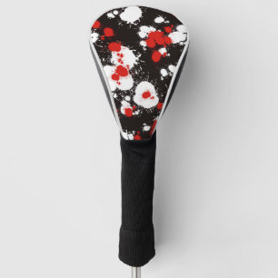 Couvre-club De Golf Peinture noire, blanche et rouge