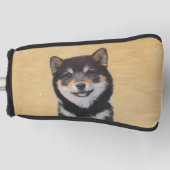 Couvre-club De Golf Peinture Shiba Inu (Noir et Tan) - Art Chien (Devant)