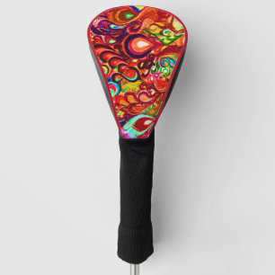 Couvre-club De Golf Peinture tourbillonnante abstraite colorée mignonn