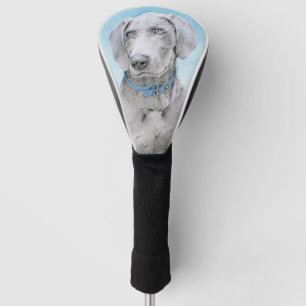 Couvre-club De Golf Peinture Weimaraner - Beau art original de chien