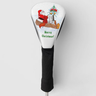 Couvre-club De Golf Père Noël avec Renard de lapin et écureuil