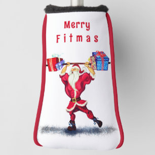 Couvre-club De Golf Père Noël Bodybuilder Funny Christmas Golf Head Co