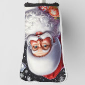 Couvre-club De Golf Père Noël classique avec présent & ornements (Tourné à 90°)