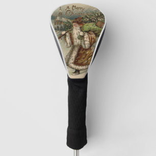 Couvre-club De Golf Père Noël victorien avec arbre de Noël