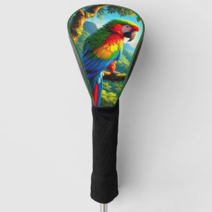 Couvre-club de golf Perroquet Tropical Ara "Amoure