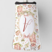 Couvre-club De Golf Personalized Blush Bow Golf Monogram (Tourné à 90°)