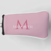 Couvre-club De Golf Personalized Elegant Monogram Name Initial Pink (Devant)
