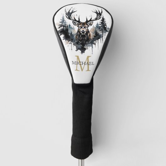 Couvre-club De Golf Personalized Monogram Elk Forest (Devant)