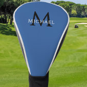 Couvre-club De Golf Personalized Monogram Name Initial Blue