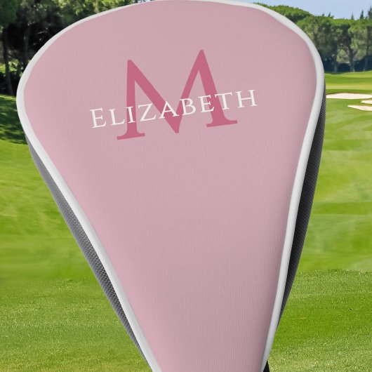 Couvre-club De Golf Personalized Monogram Name Initial Pink