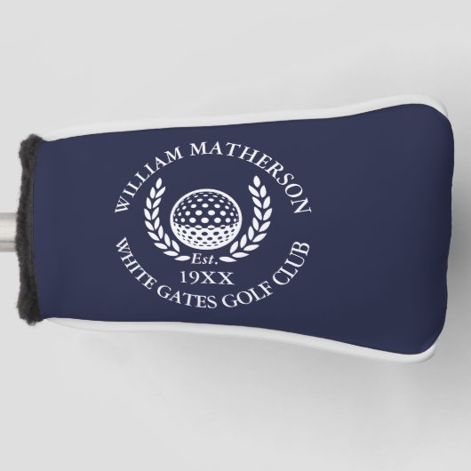 Couvre-club De Golf Personalized Navy Blue Golf Club Name (Devant)
