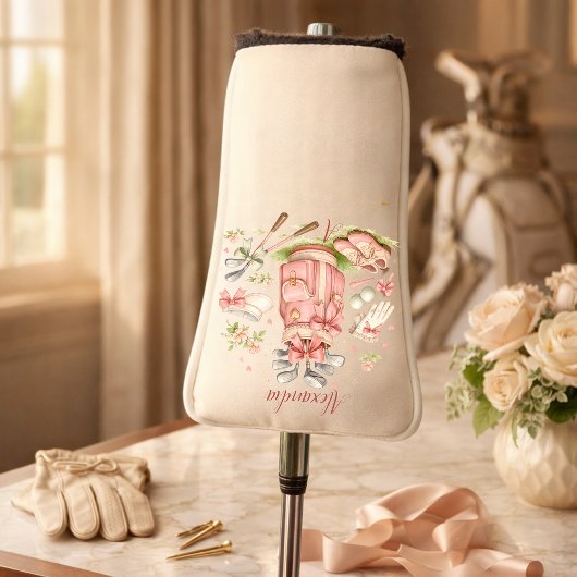 Couvre-club De Golf Personalized Pink Coquette Golf Monogram