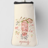 Couvre-club De Golf Personalized Pink Coquette Golf Monogram (Tourné à 90°)