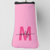 Couvre-club De Golf Personalized Pink Monogram Name (Tourné à 90°)