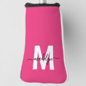 Couvre-club De Golf Personalized Pink Monogram Name (Tourné à 90°)