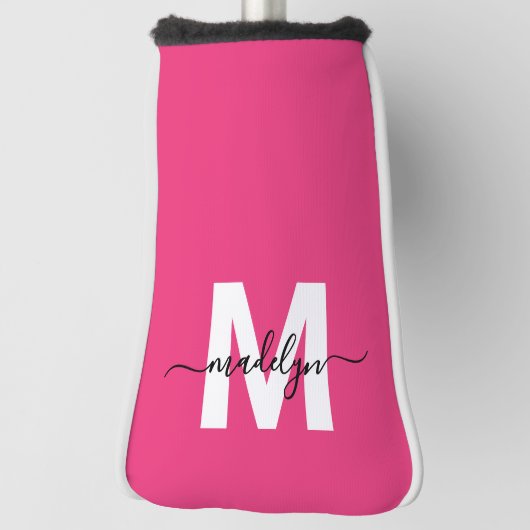 Couvre-club De Golf Personalized Pink Monogram Name (Tourné à 90°)