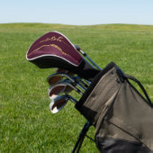 Couvre-club De Golf Personalized Signature Burgundy Gold Agate (In Situ)