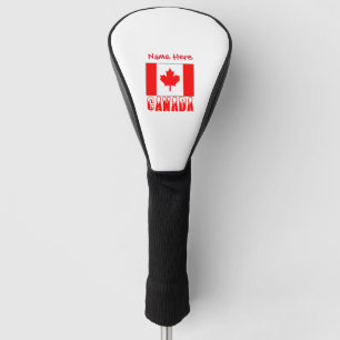 Couvre-club De Golf Personnalisation canadienne du drapeau rouge