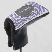 Couvre-club De Golf Personnalisé Purple Chevron (Devant 3/4)