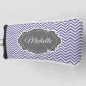Couvre-club De Golf Personnalisé Purple Chevron (Devant)
