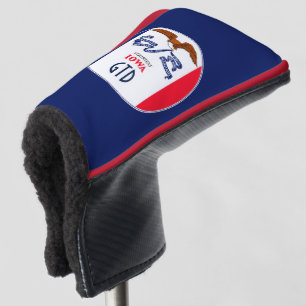 Couvre-club De Golf Personnalisé votre texte Iowa State Drapeau sur un
