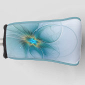 Couvre-club De Golf Petite Beauté Moderne Bleu Or Fractal Art Flower (Devant)