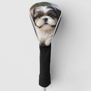 Couvre-club De Golf Petite Tzu Chiot Panier Fleurs