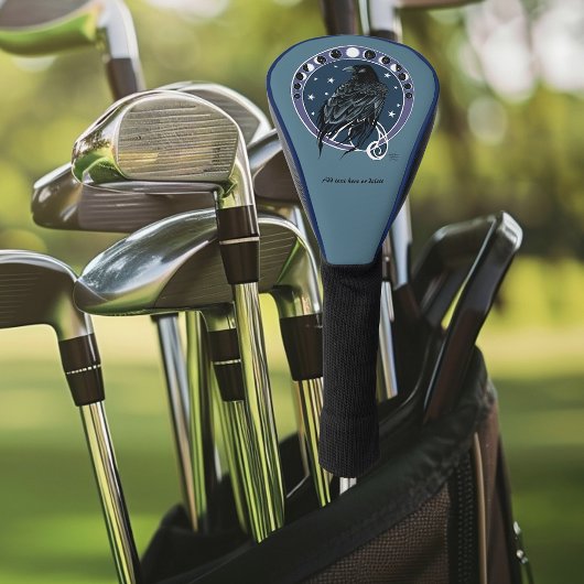 Couvre-club De Golf Phases de la lune corail Étoiles Bleu