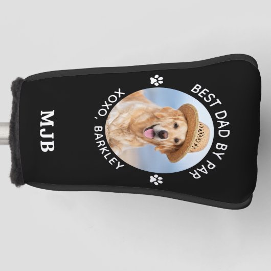 Couvre-club De Golf Photo de chien personnalisé mignon Monogram Putter (Devant)