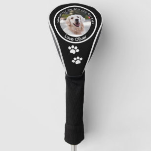 Couvre-club De Golf Photo de chien personnalisée Meilleur papa Noir Bl