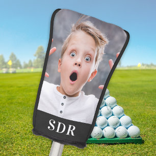 Couvre-club De Golf Photo de famille personnalisée Lettre 3 monogramme