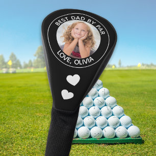 Couvre-club De Golf Photo personnalisée Meilleur Papa Par Blanc Noir