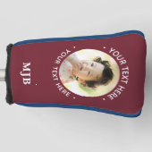 Couvre-club De Golf Photo simple personnalisée Monogramme 3 initial (Devant)