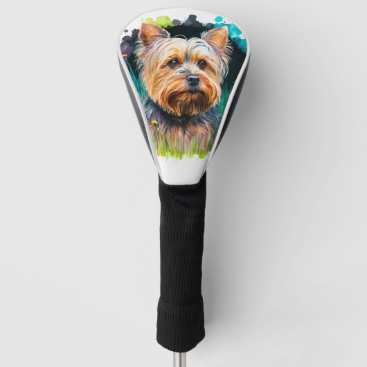Couvre-club De Golf Pilote d'aquarelle Yorkshire Terrier (Devant)